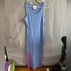 Sail to Sable Light Blue Maxi Dress with Pom Poms